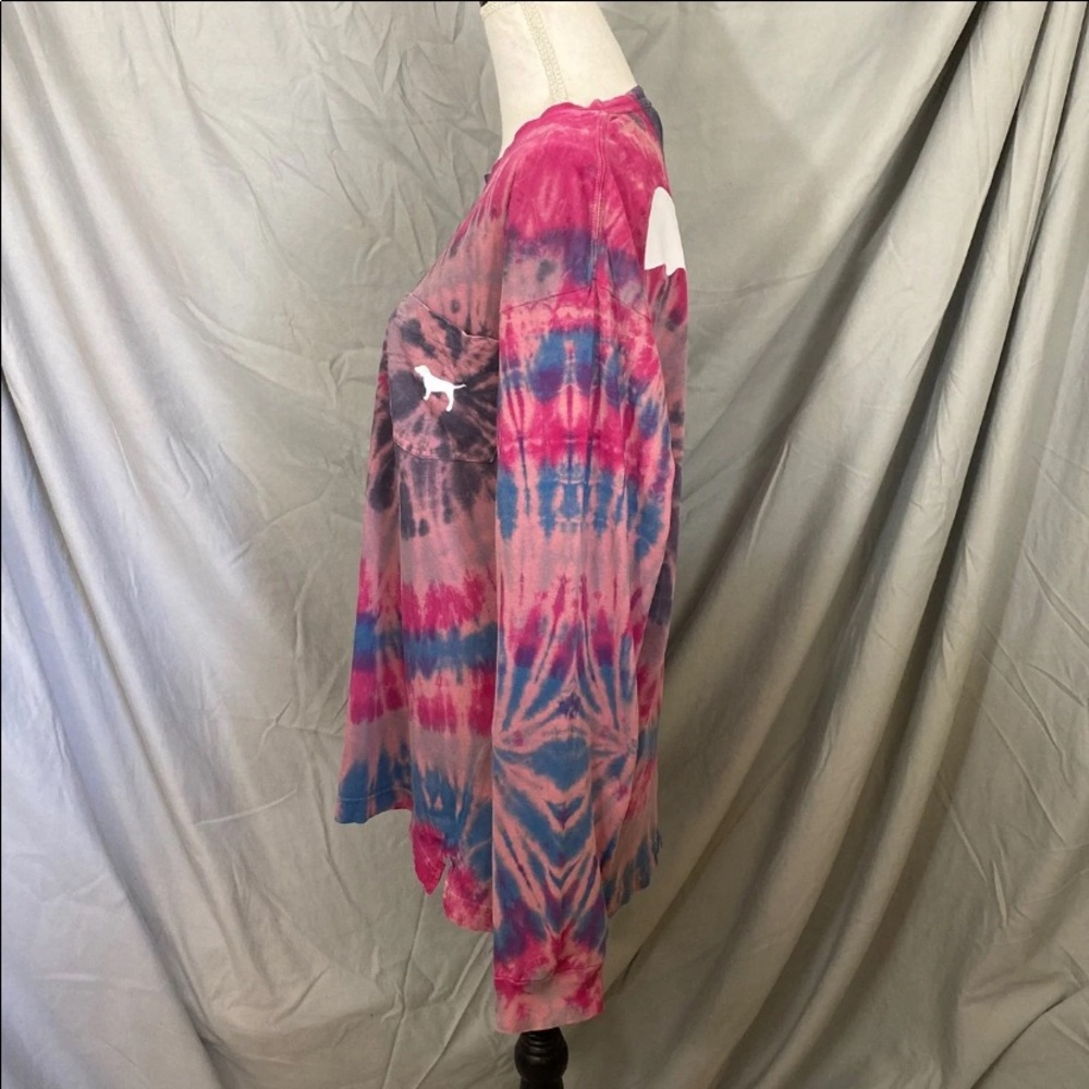 VS PINK Custom Tie Dye L/S Campus Tee - Picture 6 of 9